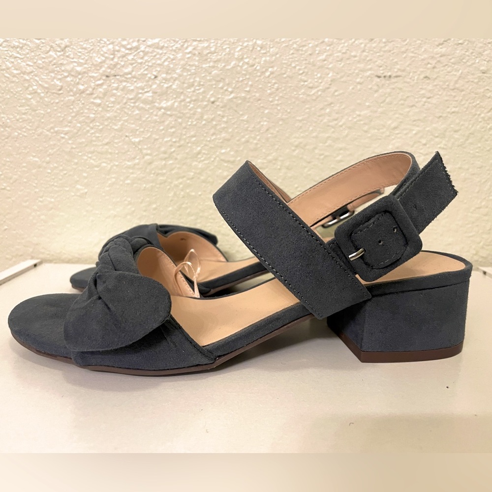 Ann Taylor Blue Suede Heel Sandals